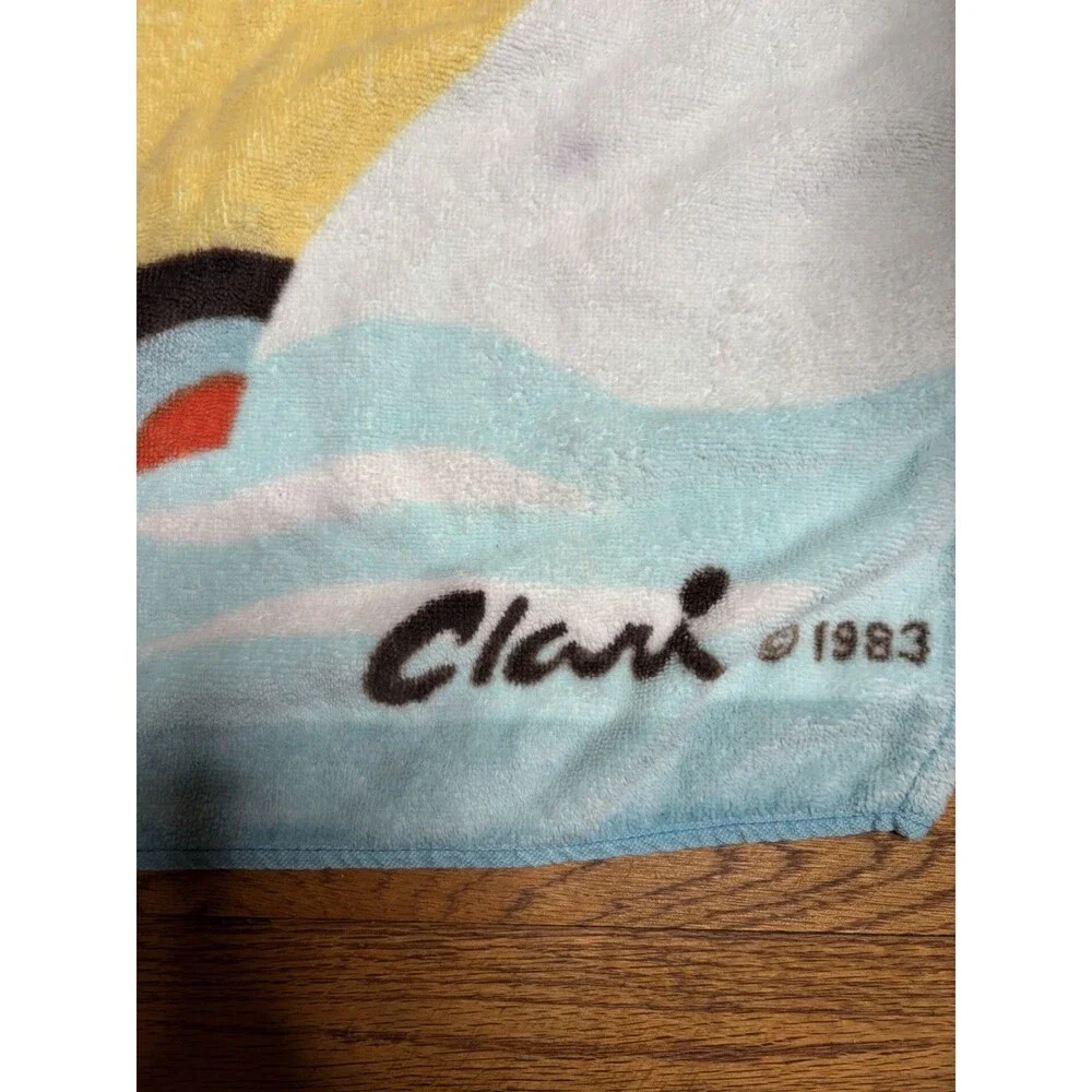 Vintage 80s TerriMondo Clari Sailboats Beach Towel 100% Cotton Israel